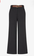 Pantalon droit taille élastique avec ceinture