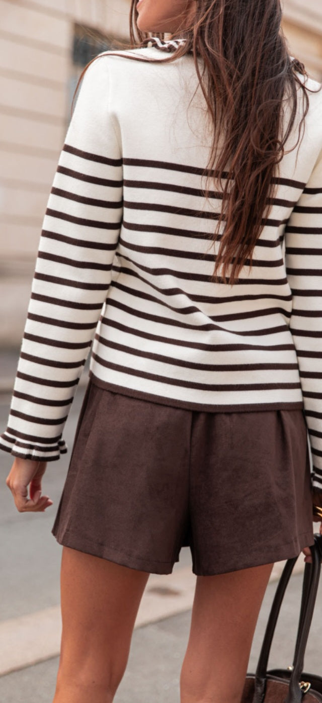 Jupe short effet daim